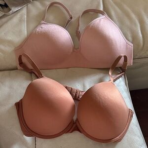 Victoria's Secret Pink and Tan Bras 36C